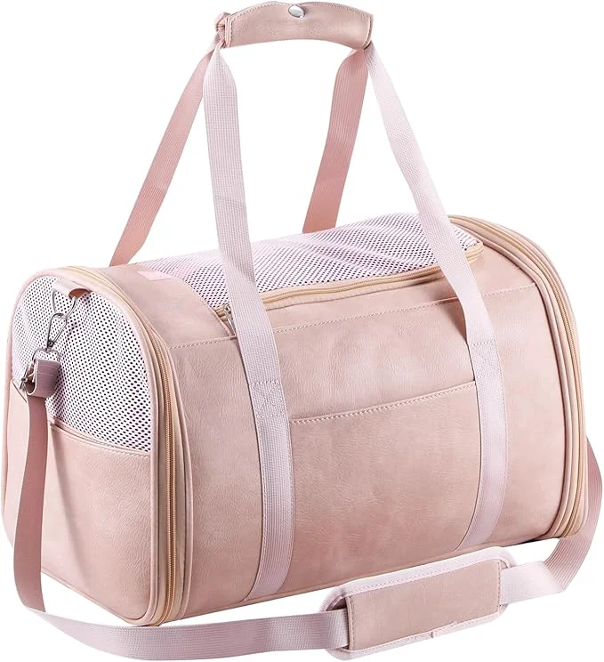 Original Design Fashion Leather Dog Carrier Cat Carrier Airline Pet Carrier Certified