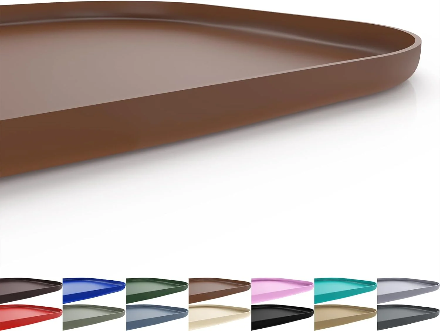 Modern Silicone Pet Feeding Mat with Raised Edge for Food and Water Dog Bowl Mats Cat Bowls Placemat with High Lip for Floor Waterproof Rubber Tray for Cats and Dogs 24 x 16 x0.8 Brown Carefully Designed