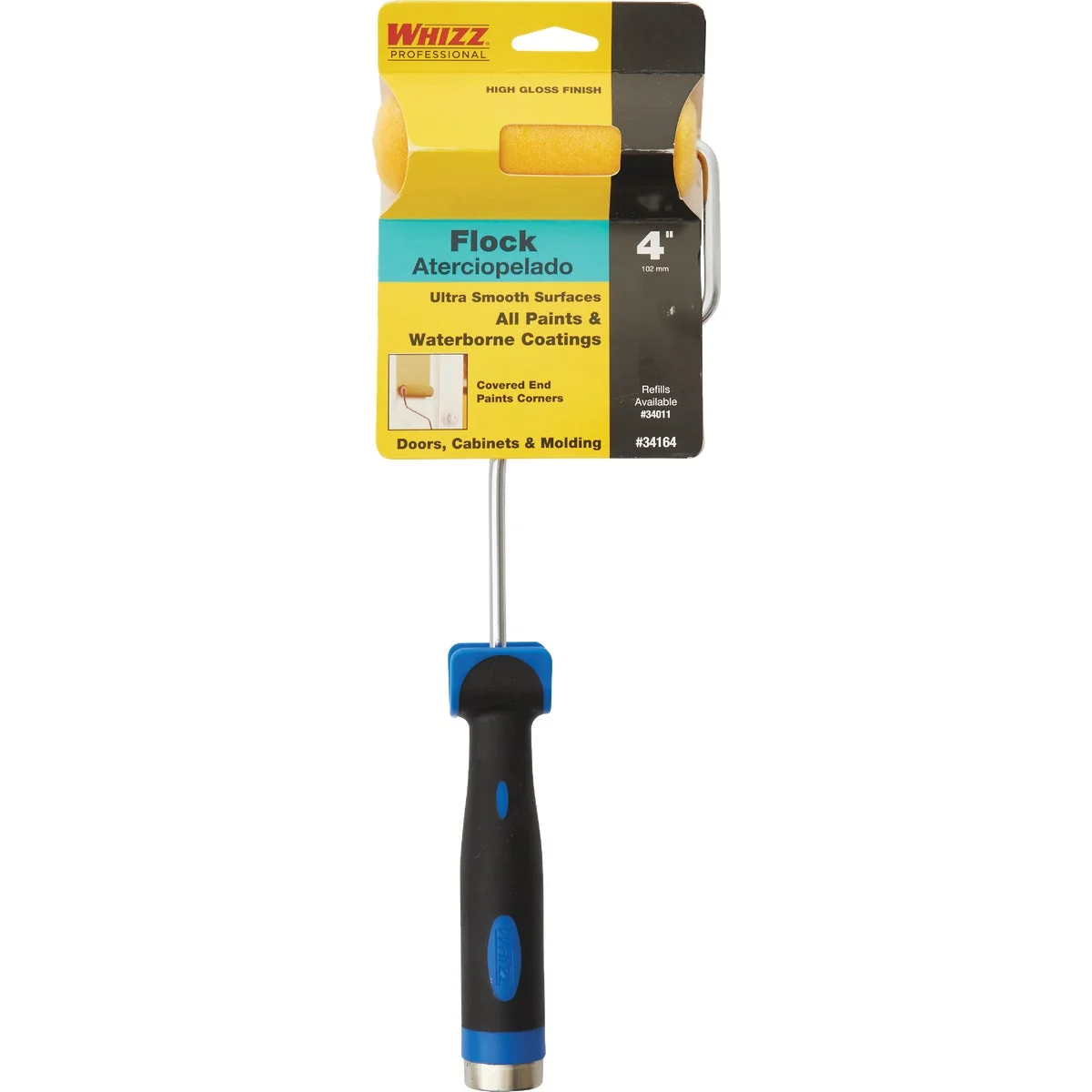 Functional Whizz 4 In. Flock Roller and 13 In. Frame With Soft Touch Handle Consistent