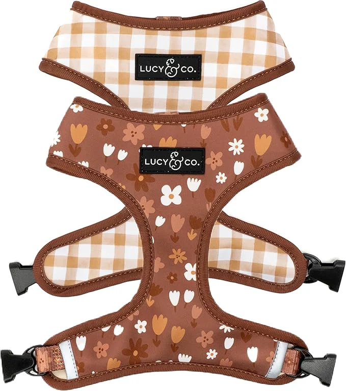 Fast Lucy Co. Cute Reversible Dog Harness Walking Halter Contemporary