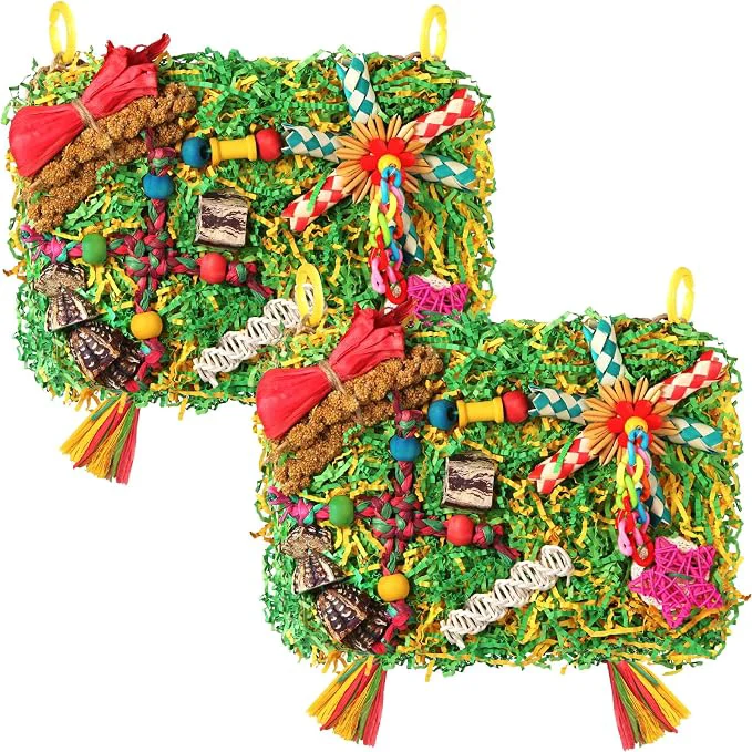 Functional Bird Toys Parakeet Toys Large-Sized Parrot Foraging Shredding Cage Hanging Detailed