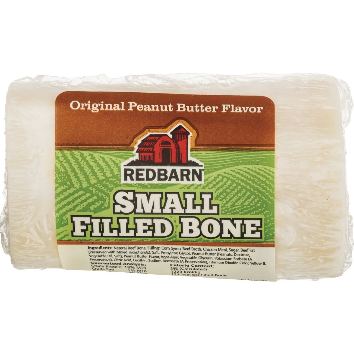 Elegant Redbarn Small Peanut Butter Flavor Filled Bone Dog Treat Green