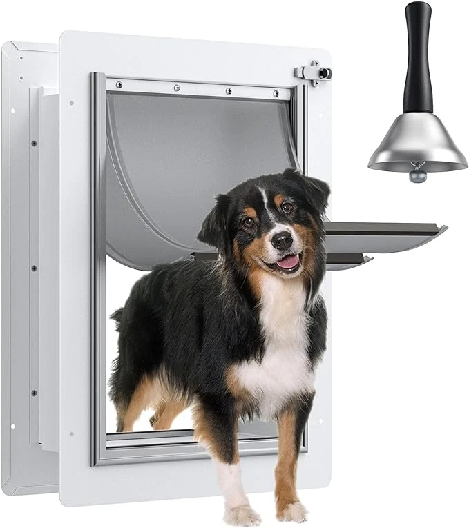 Secure Dog Door for Wall Steel Frame Telescoping Tunnel Double Food-Grade Silicone Unique