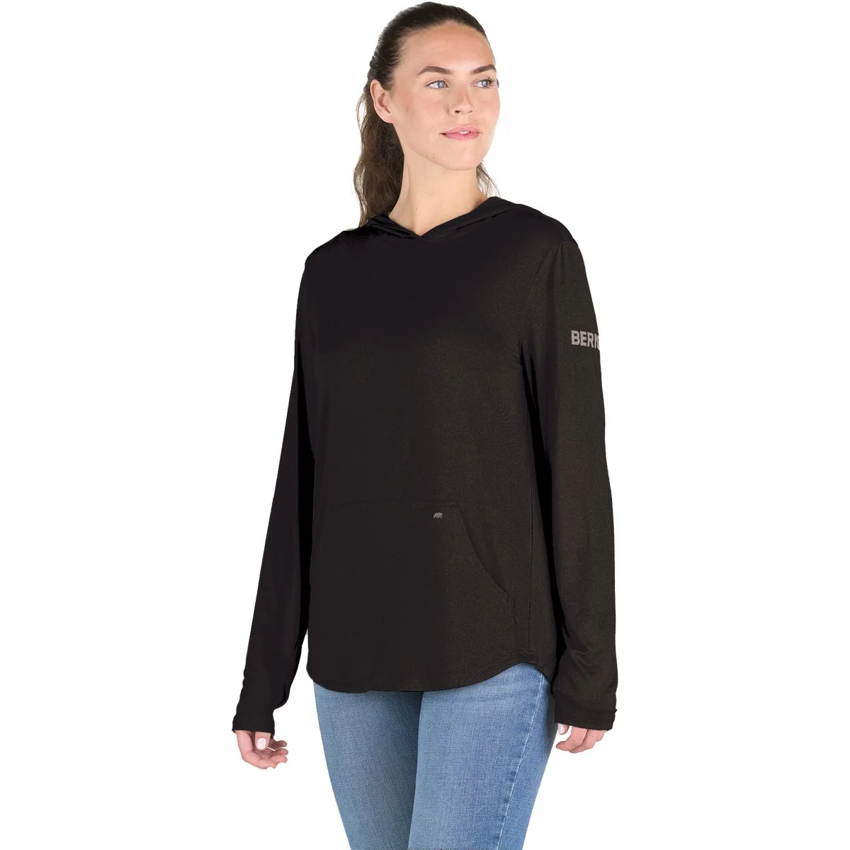 Crafted Berne Women’s 2XL Black Midweight UPF Quarter-Zip Shirt Genuine