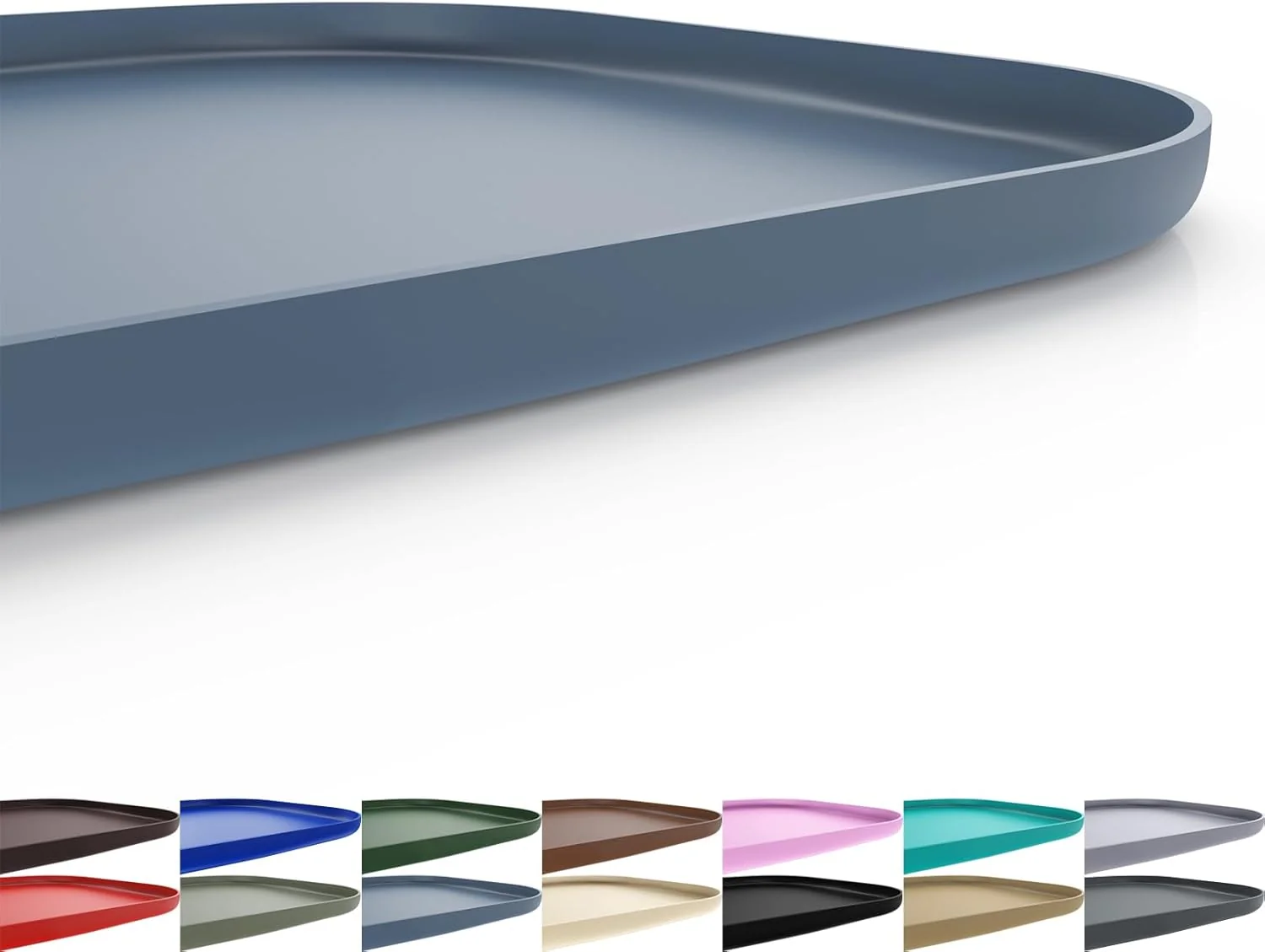 Stylish Silicone Pet Feeding Mat with Raised Edge for Food and Water Dog Bowl Mats Cat Bowls Placemat with High Lip for Floor Waterproof Rubber Tray for Cats and Dogs 22 x 14 x0.8 Slate Blue Original