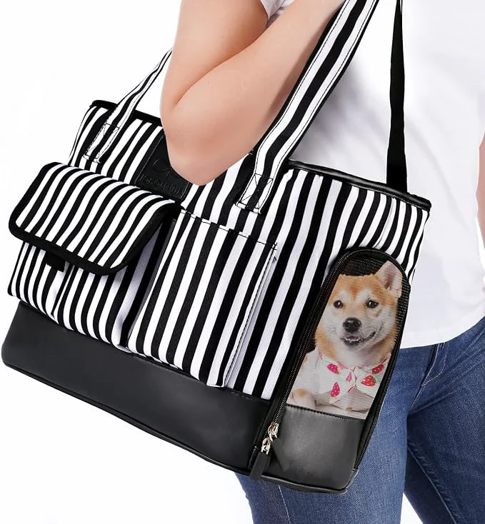 Safe Cat Carrier Dog Carrier Pet Carrier Foldable Waterproof Premium PU Leather Smart