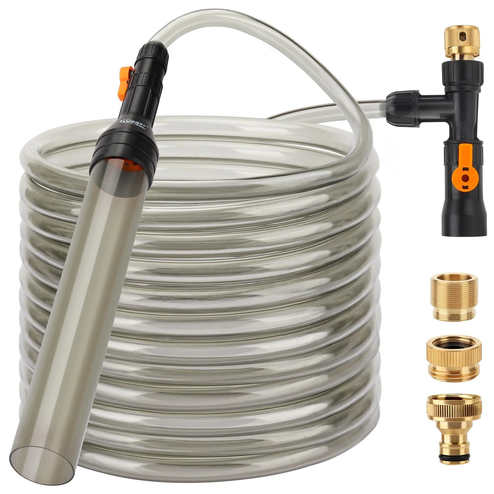 Innovative Hygger Bucket- Aquarium Water Change Kit – Metal Faucet Connector 49FT Hose Gravel Cleaner User-Friendly