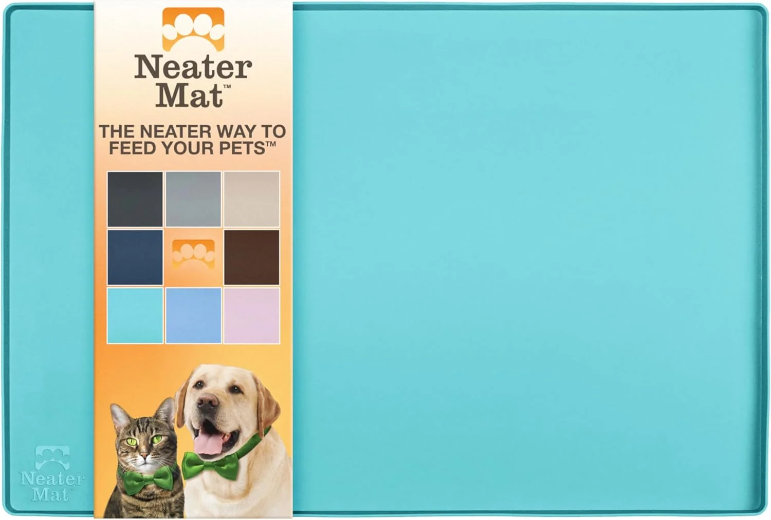 Expertly Made Neater Pet Brands Neater Mat Pet Mats for Food and Water Waterproof Silicone Pet Mat with Raised Edge for Dogs or Cats Powerful