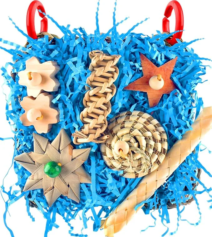 Authentic KATUMO Conure Toys Bird Foraging Toys Parakeet Shredding Grass Mat Hanging Toys Breathable