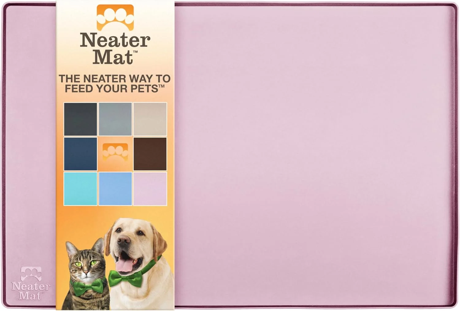 Relaxed Neater Pet Brands Neater Mat Pet Mats for Food and Water Cat Dog Bowl Mat Waterproof Silicone Feeding Tray Dog Food Mats for Floors Placemat w Raised Edge for Under Bowls 32 x 24 Light Pink Traditional