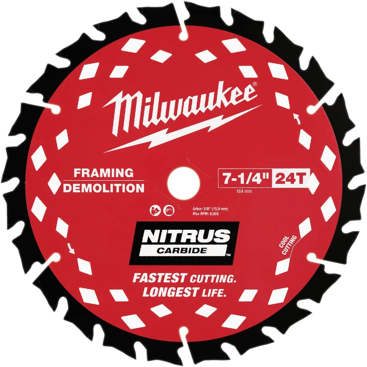 World-Class Milwaukee NITRUS 7-1 4 In. 24-Tooth Framing Demolition Circular Saw Blade Innovative