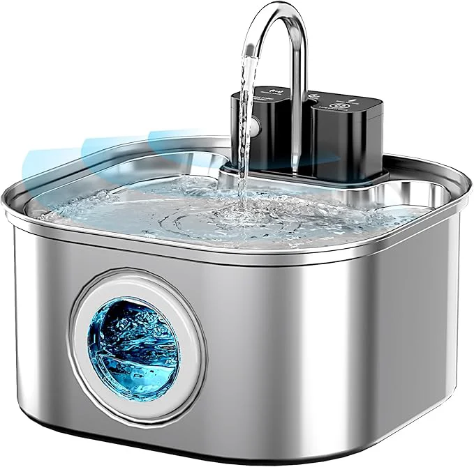 Authentic Wireless Cat Water Fountain Stainless Steel 3.2L 108oz Battery Operated Pet Fountain with 3 Modes Cordless Pet Water Dispenser for Cats and DogsAbout ThisOverview Fast