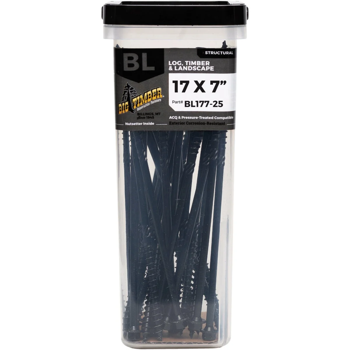 Breathable Big Timber 17 x 7 In. Hex Head Black Structure Screw 25 Ct. Modern