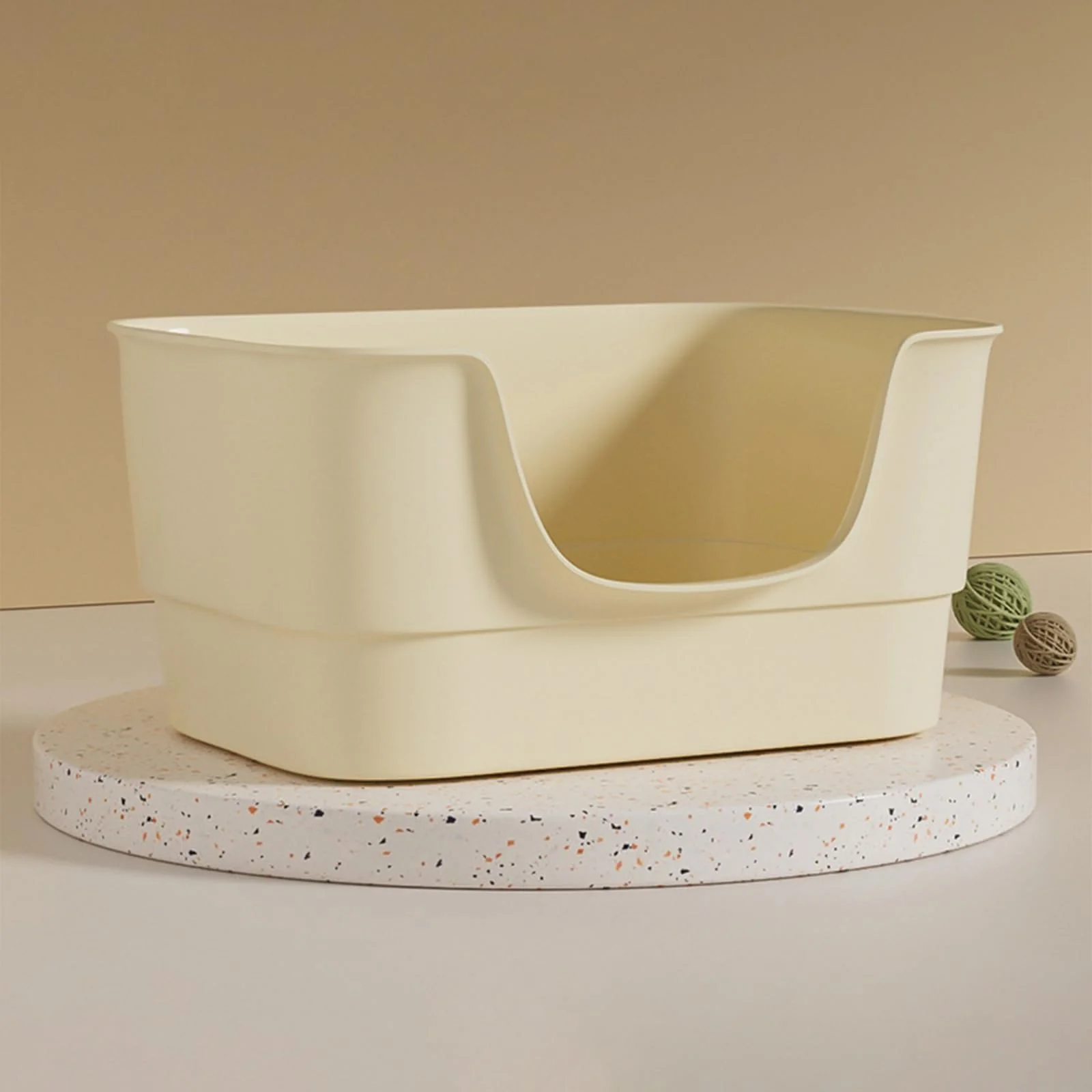Original Design LoopTime Extra Large Cat Litter Box with High Sides Low Entry – Easy-to-Clean XL Indoor Box White Genuine
