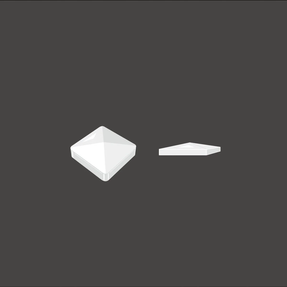 Durable 5 In. x 5 In. White Pyramid Vinyl Post Cap Fine Crafted