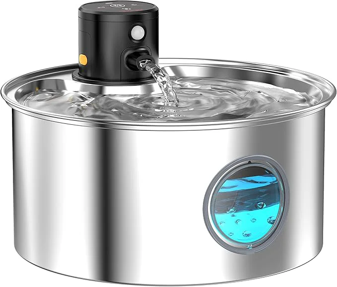Flexible Cat Water Fountain Wireless Cordless Cat Fountain Battery Operated – Stainless Steel Pet Water Fountain Rechargeable – 108oz 3.2L Automatic Cats Fountains for Drinking with Motion Sensor – Cats DogAbout ThisOverview Breathable