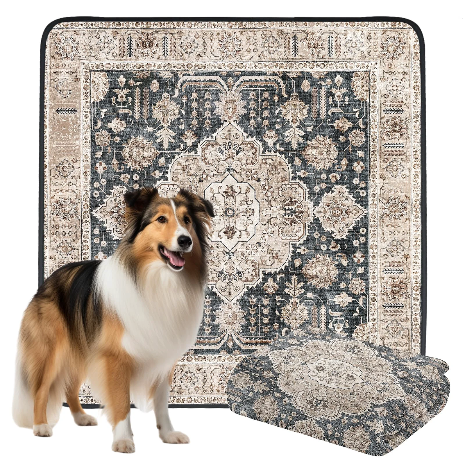 Exclusive Dogcator Non-Slip Washable Pee Pads 72×72 – Boho Reusable Dog Training Pads Next-Generation