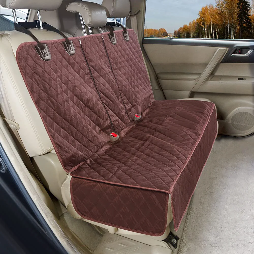Expertly Made ANOSOSPECIAL Dog Car Seat Cover – Non-Slip Waterproof Back Seat Protector for Cars SU XL Coffee Brown Safe