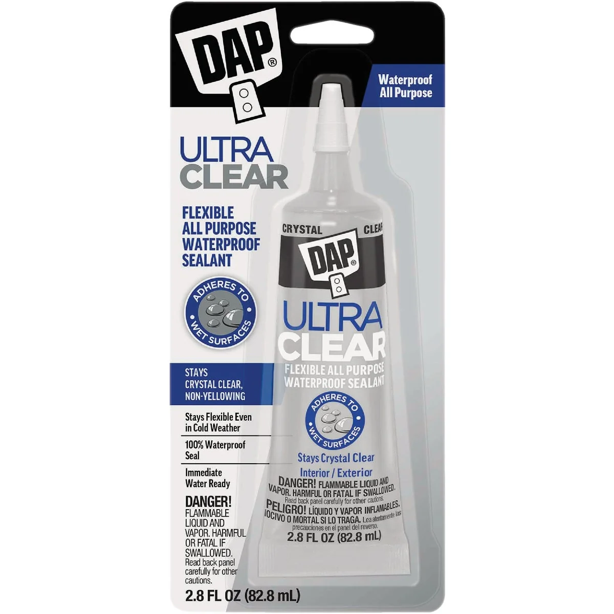 Fine DAP Ultra Clear 2.8 Oz. All Purpose Elastomeric Sealant Clear Unique