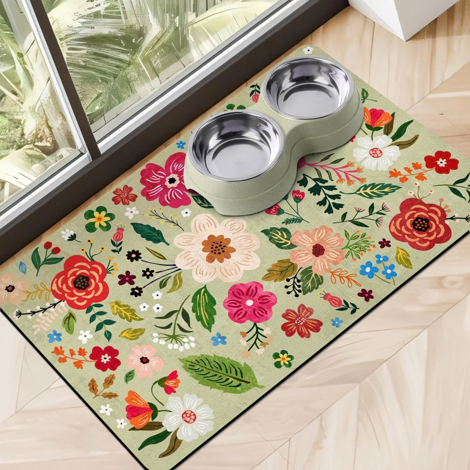 Effective Dog Food Mats for Floors Absorbent Dog Bowl Mat for Food and Water Dispenser Mat Quick Dry Cat Food Mat Pet Supplies Organic