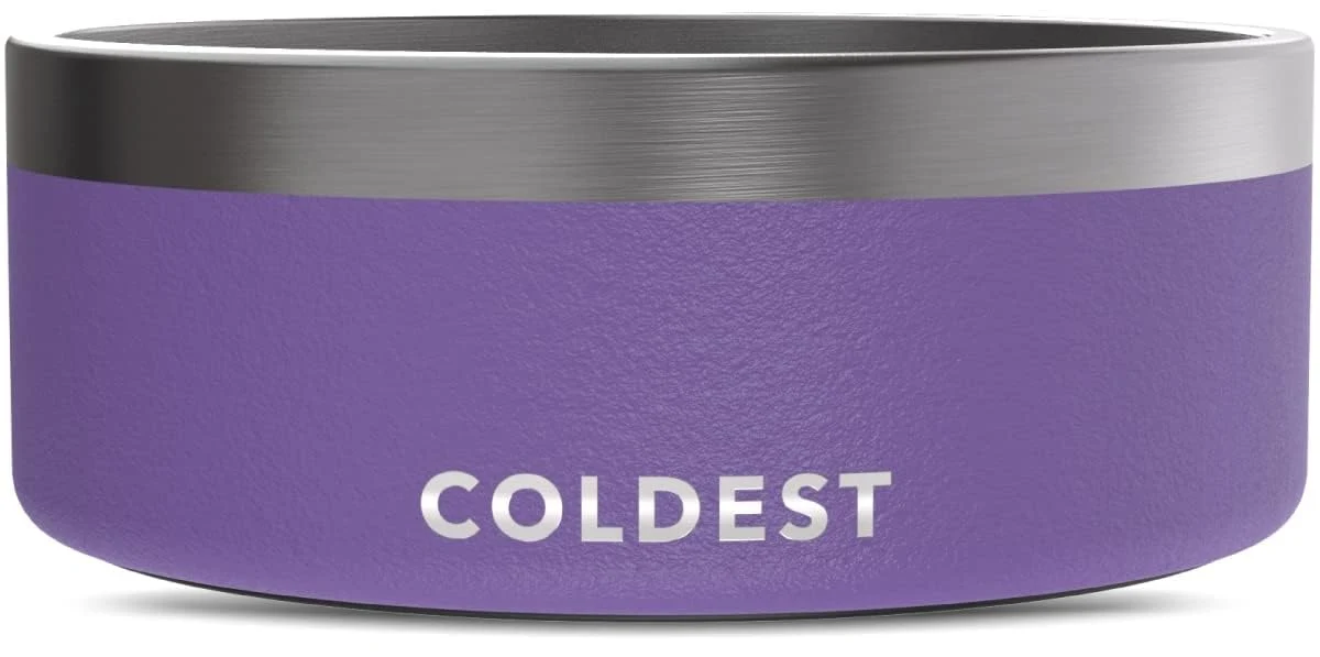 Practical Coldest Dog Bowl by The Coldest Water 64 oz Triple-Wall Insulated Stainless Steel Anti-Slip Spill-Proof Dishwasher Safe Consistent