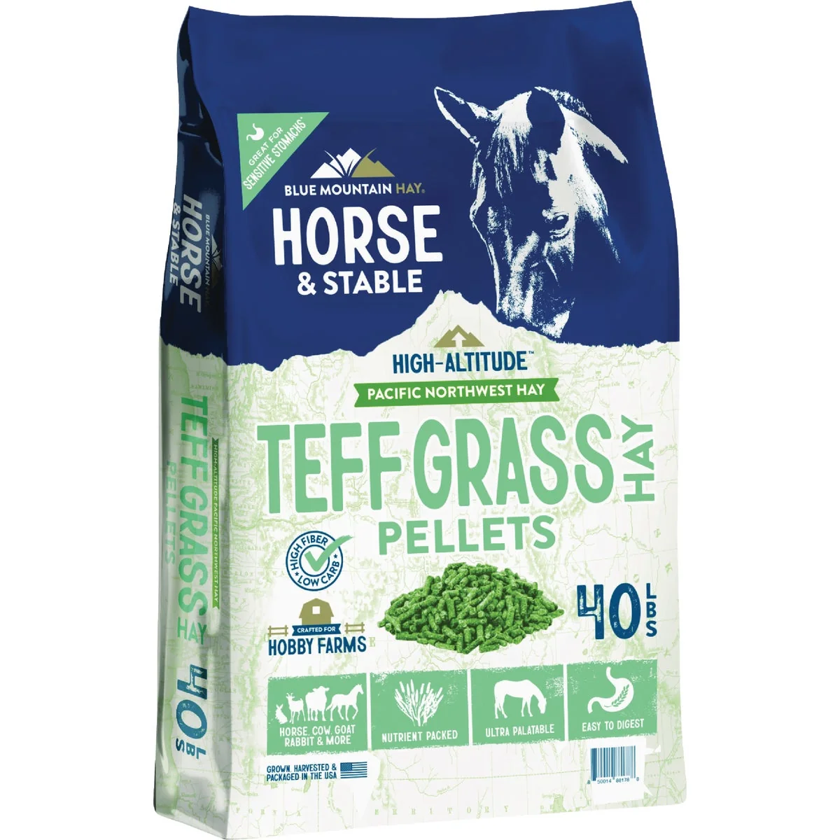 Effective Blue Mountain Hay High Altitude 40 Lb. Teff Grass Hay Pellets Convenient
