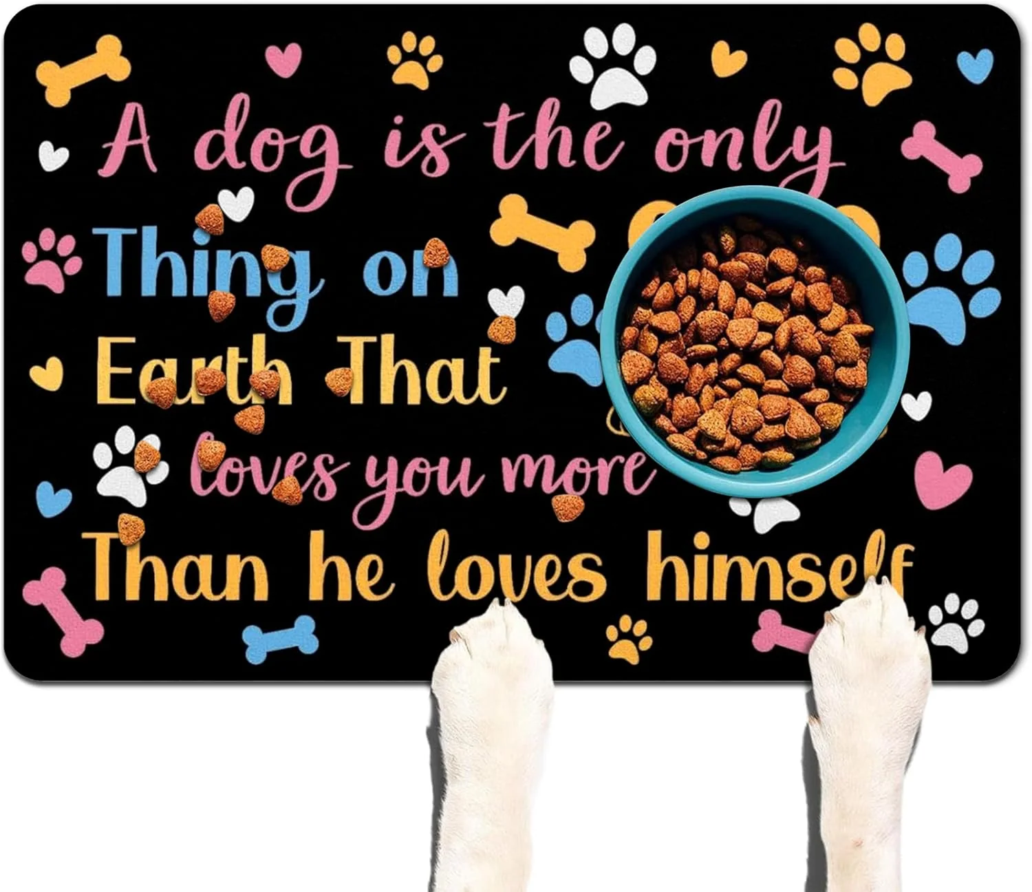 Outstanding Pet Feeding Mat for Floors Waterproof Dog Mat for Food and Water Absorbent Quick Dry Non Slip mat for Cat Bowls Crafted