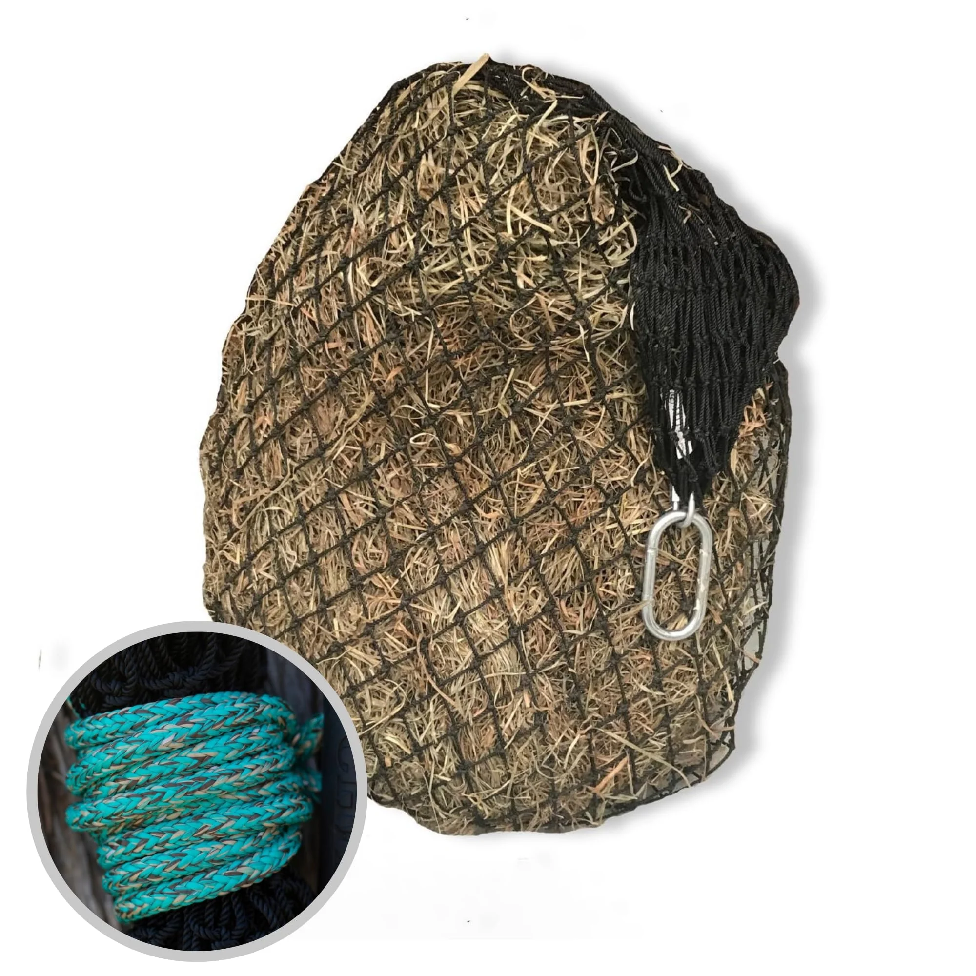 Trendy hay chix Hay Net for Horses – Slow Feed Half Bale Net 1 3 4-Inch Holes Marine-Grade Nylon Premium Material