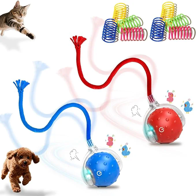 Natural 2-Pack Interactive Cat Toys Ball Powerful