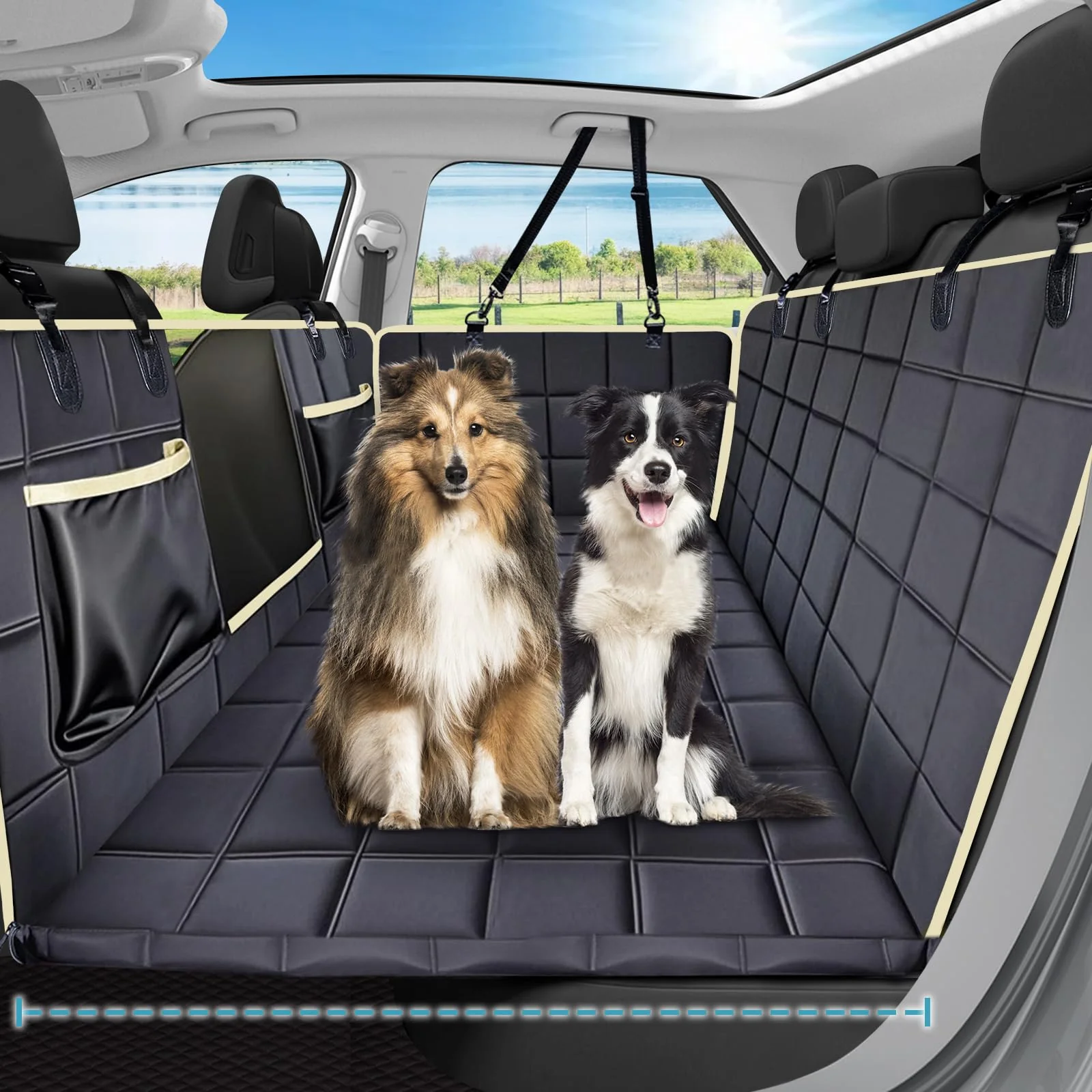 Unique Lassie Hard Bottom Car Seat Cover for Dogs Waterproof Back Seat Hammock Effective