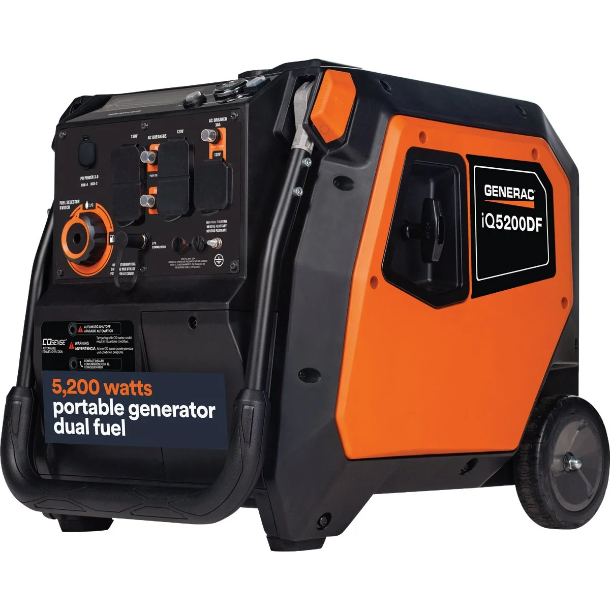 Flexible Generac iQ3800 3800W Dual Fuel Portable Inverter Generator Outstanding