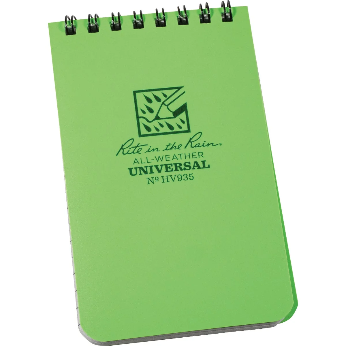 Artisan Rite in the Rain 3 In. x 5 In. 50-Sheet Top Spiral Hi Vis Green Notebook Reusable