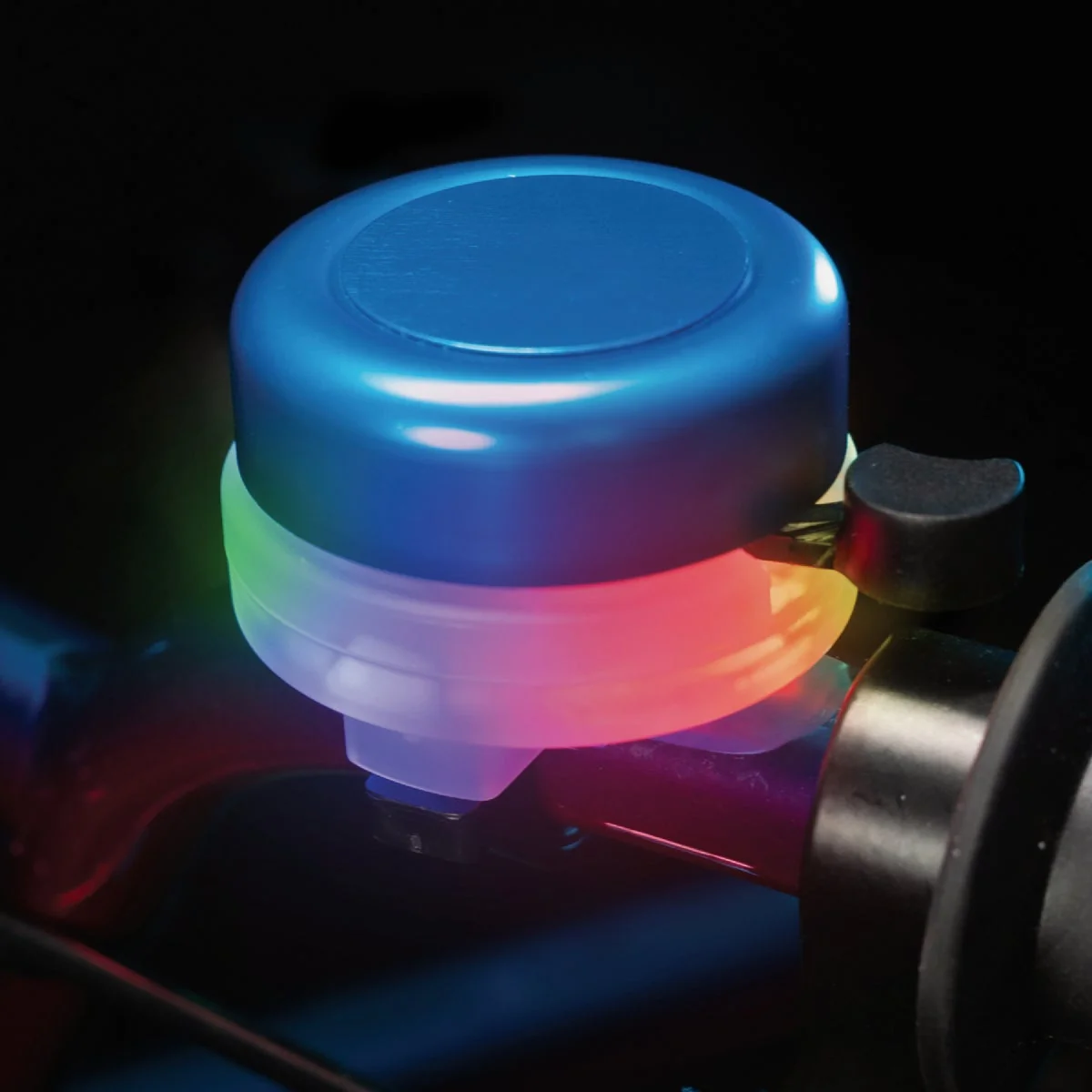 Specialty BellBrightz Blue Bicycle Bell with Twinkling Multicolor LEDs User-Friendly