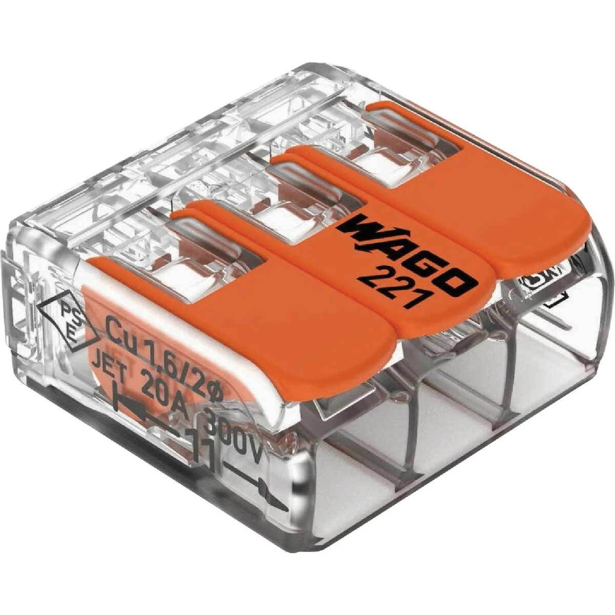 Authentic Wago 3-Wire 3-Port Lever Connector 10-Pack Professional