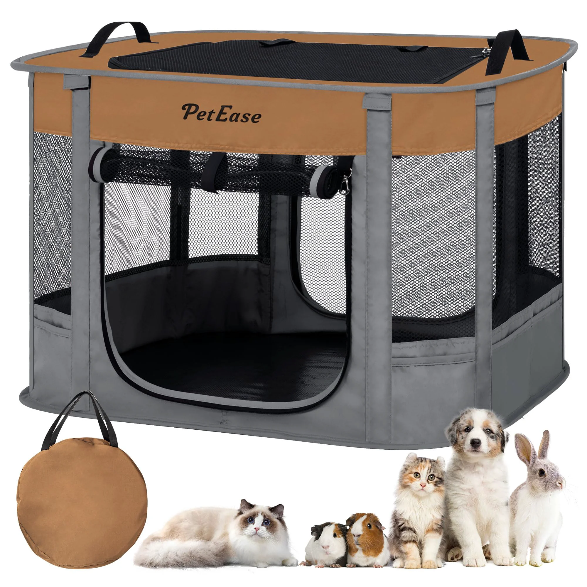 Crafted PetEase Portable Cat Playpen – Foldable Indoor Outdoor Pet Cage Advanced