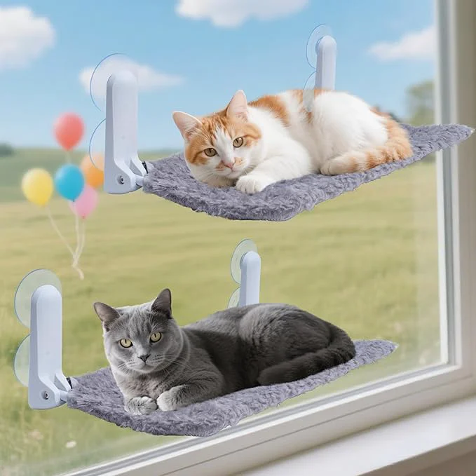 High-Grade YUNIQUE 2PC Cat Window Perch Upturned Edge Bracket Portable Wall Hammock for Indoor Cat GreyAbout ThisOverview Genuine