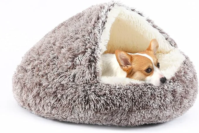 Trusted Dog Bed Round Hooded Plush Cat Cave Self Warming Pet Bed Donut Anti Anxiety Fluffy Pet Bed for Puppy and KittyAbout ThisOverview Excellent