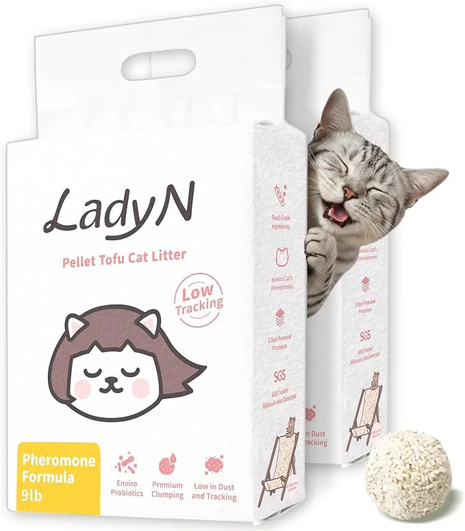 Detailed Lady N Cat Attract Tofu Litter – Natural Attractant Formula for Litter Box Training Calming Pheromone for Multi-Cat Homes Classic Pellet Shape for Standard Litter Box 18lbAbout ThisOverview Comfortable