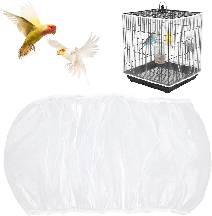 High-Quality Bird Cage Seed Catcher Mesh Net Cover Guard Soft Airy Cage Net Stretchy Skirt Specialty