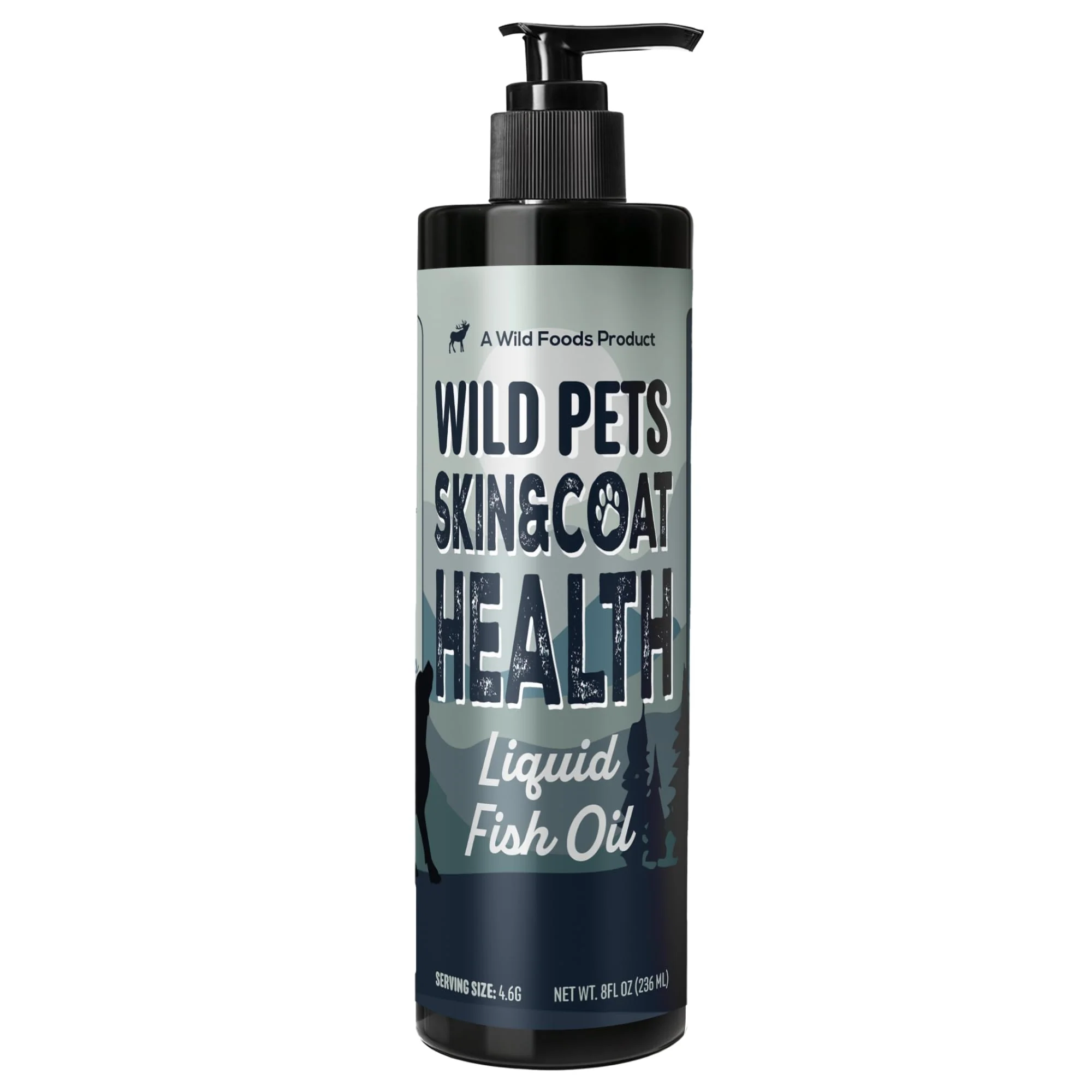 Authentic Wild Foods Wild Dog Fish Oil – Premium Multi-Fish Omega-3 for Dogs 8 fl oz Pump Fast
