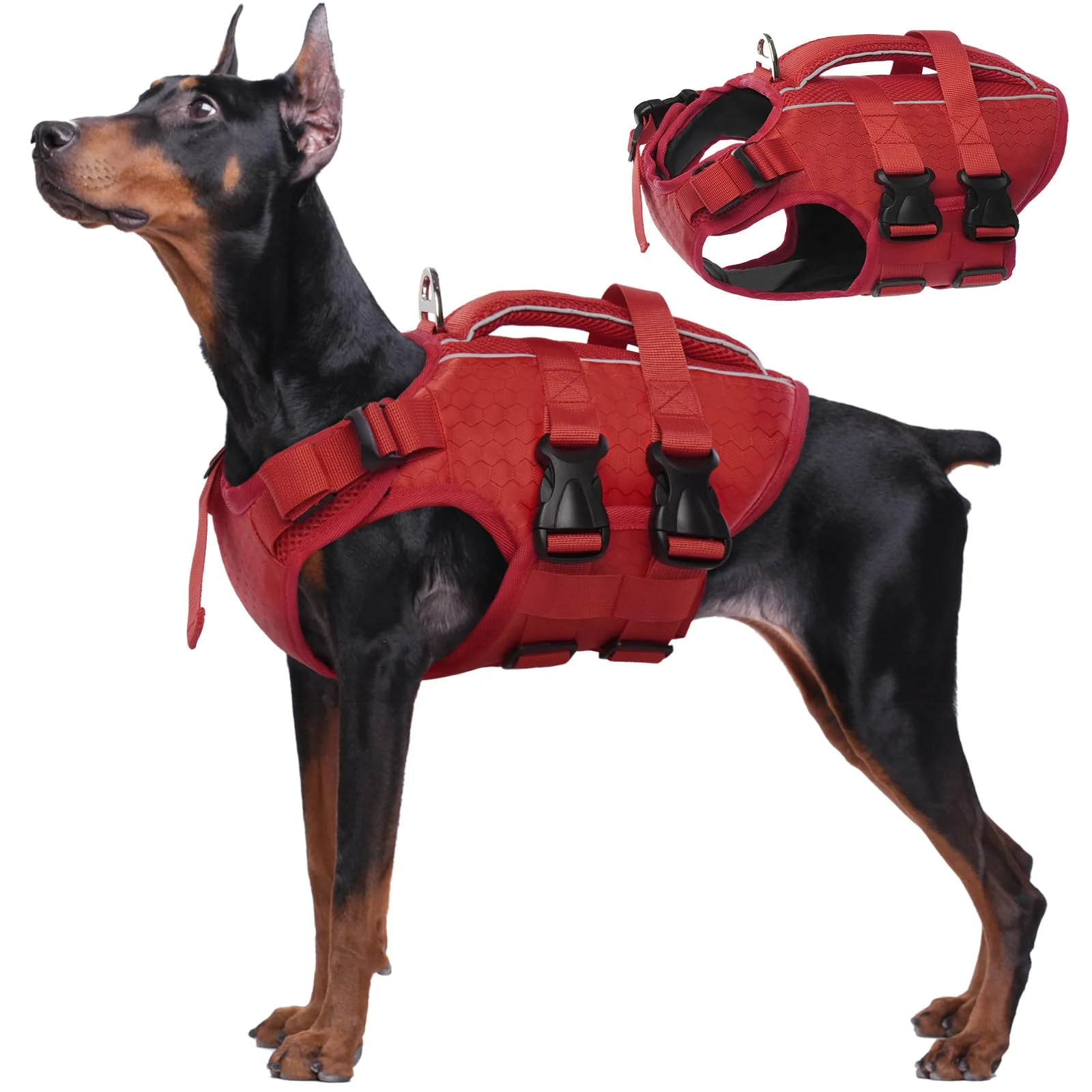 Versatile Kuoser Dog Life Jacket - High-Flotation Reflective Vest for Swimming Boating Casual
