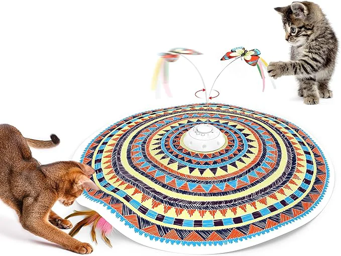 Clean Potaroma Cat Toys Chargeable 3in1 Hide and Seek Automatic Interactive Fun Fluttering Butterfly Moving Feather Kitten Wand Indoor Kitty Exercise Kicker 22.8 Inch Cover for All BreedsAbout This Smart
