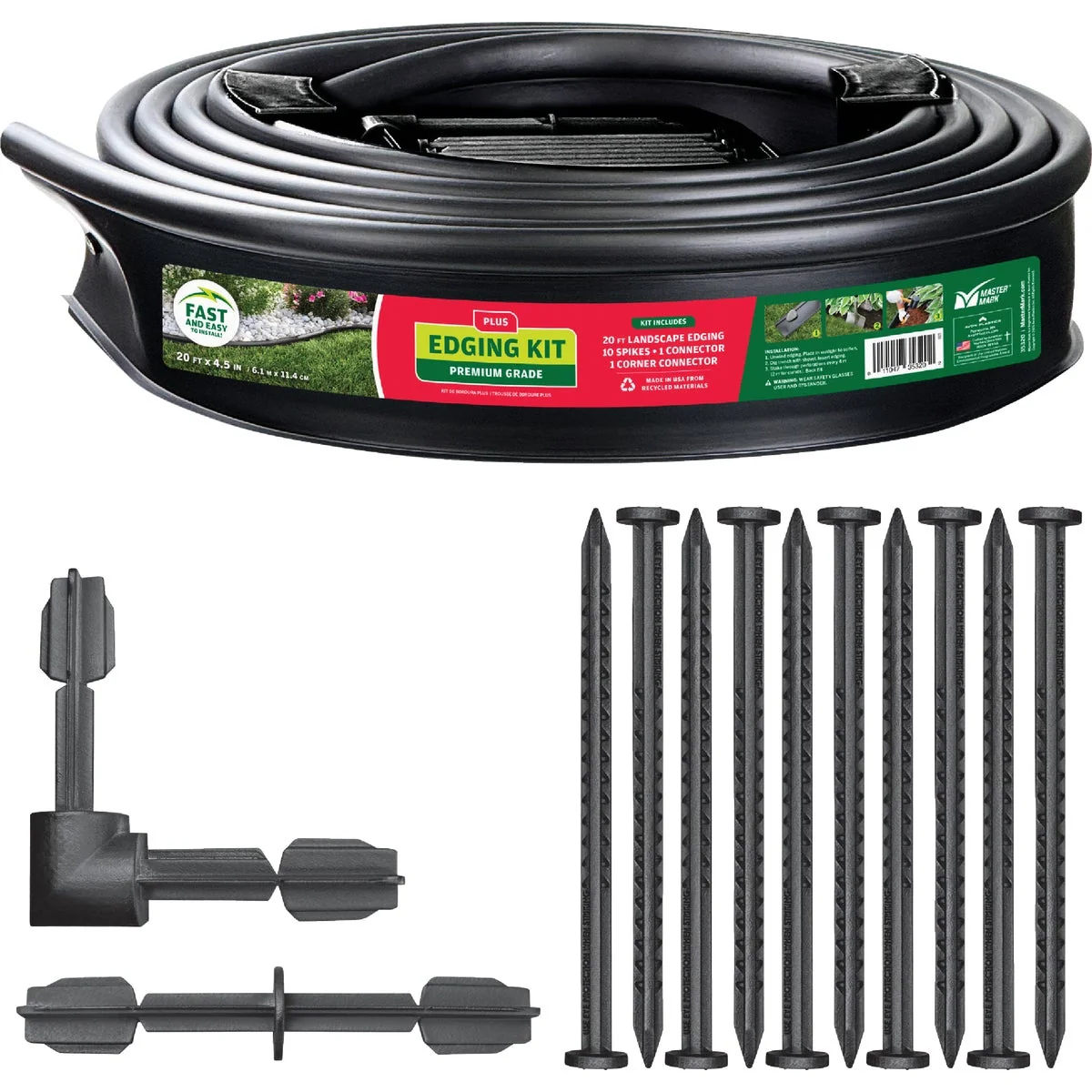 Trendy Master Mark Classic Plus 4.5 In. x 20 Ft. Black Edging Kit Sustainable