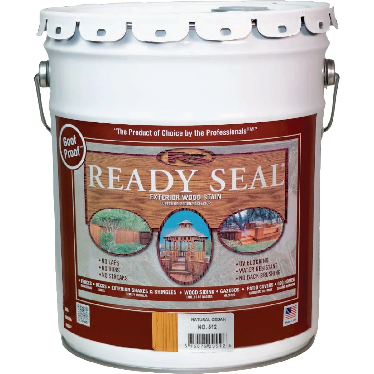 Detailed Ready Seal 512 Exterior Wood Stain and Sealer Natural Cedar 5 Gal. Solid