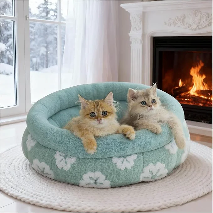Verified BALANCE Cat Beds for Indoor Cats Washable Round Cat Bed Cute 3D Flower Kitten Bed with Anti-Slip Bottom for Puppy and Kitten 20 Inches GreenAbout ThisOverview Organic