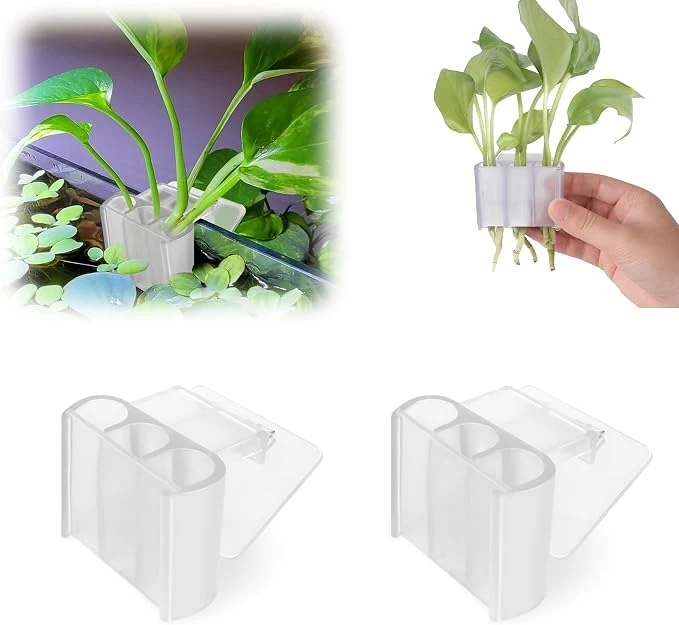 Lightweight 2 Pk Upgraded Aquarium Plant Holder 3-Hole Hanging Aquarium Plant Holder Durable