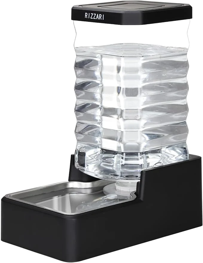 Sustainable RIZZARI Stainless Steel Pet Water Dispenser 10L Large Gravity Waterer Unique
