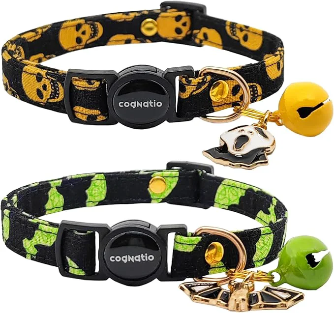 Quality 2 Pack Cotton Breakaway cat Collars Detailed