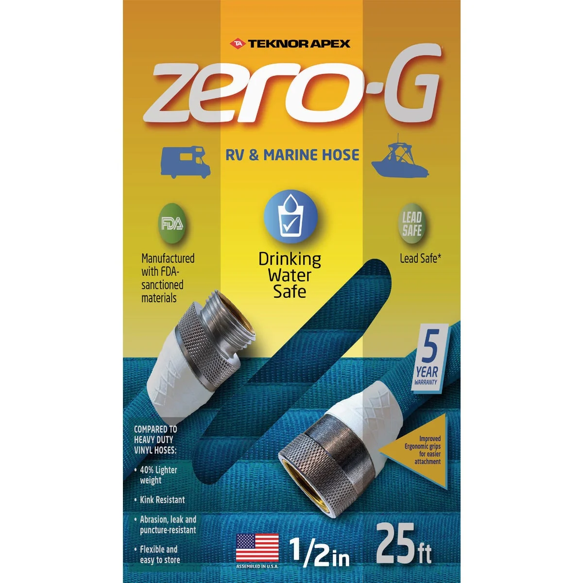 Comfortable Teknor Apex Zero-G 1 2 In. Dia. X 25 Ft. L. RV Marine Hose High-End