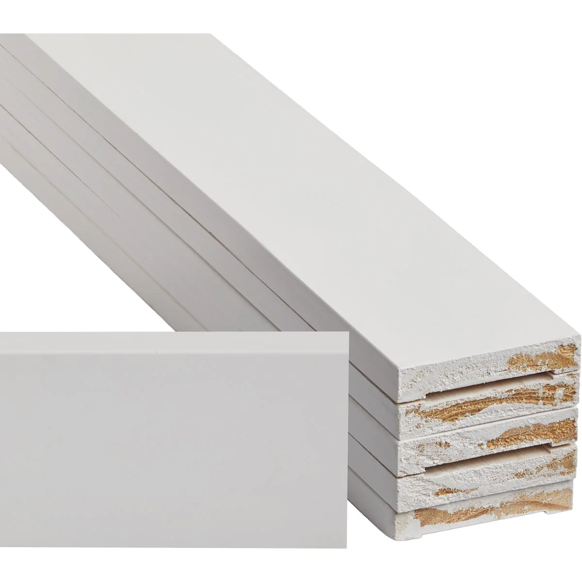 Genuine Alexandria Moulding AlexPAK 1 In. W. x 4 In. H. x 8 Ft. L. Primed Finger Joint Pine Modern Trim Board 6-Pack Sophisticated